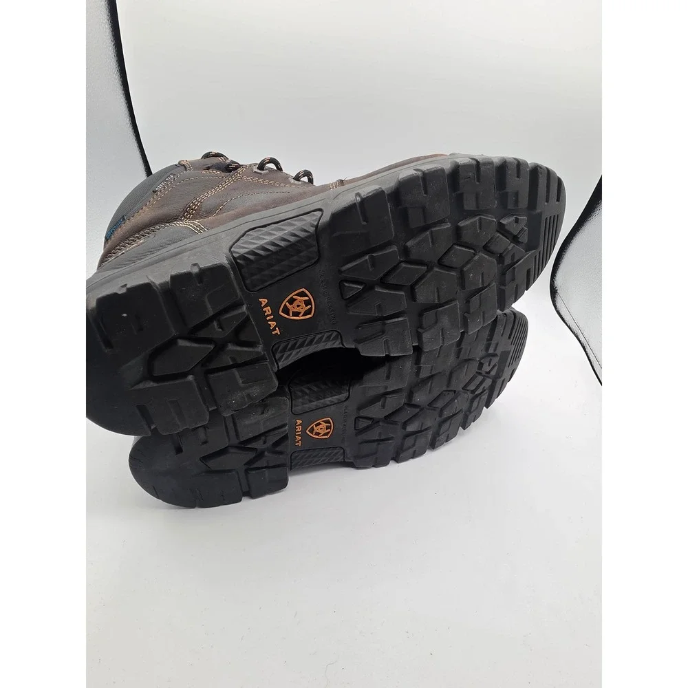 Ariat Work Mens Brown Leather Steel Toe Waterproof Boots 10034673 Size 11.5 D